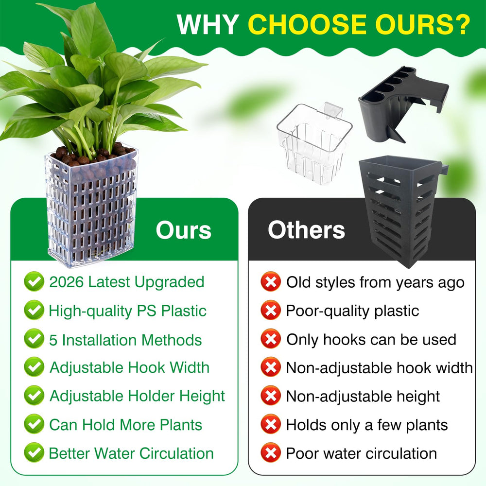 Borlech aquarium plant holder three mounting options offer versatile placement.