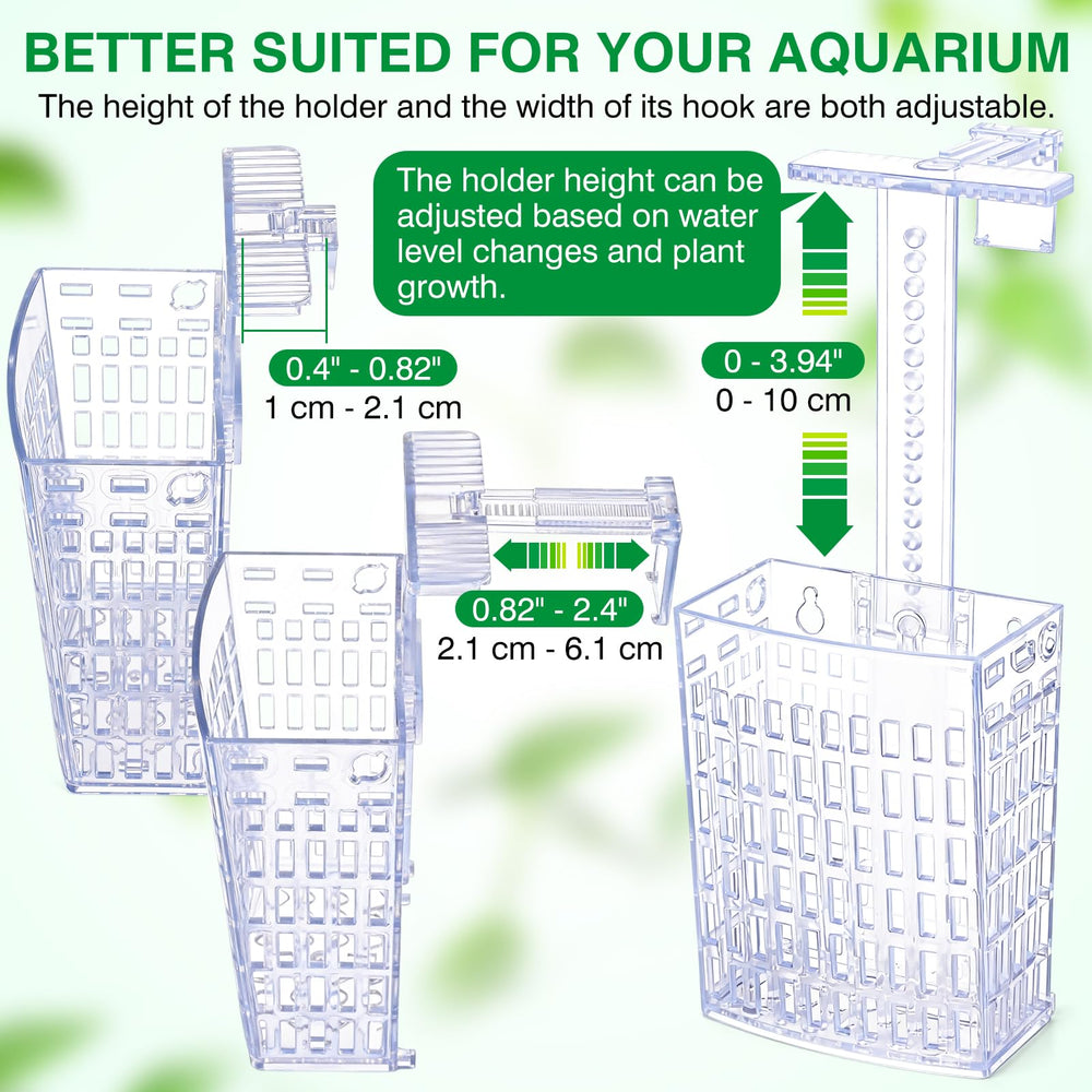 Borlech aquarium plant holder vertical glass mount saves space on aquariums.