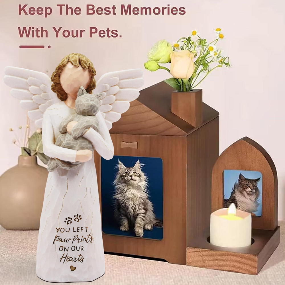 Borlesta cat memory decor gray figurine enhances reflective spaces