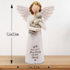 Borlesta cat mom gift gray angel statue a thoughtful keepsake for cat lovers