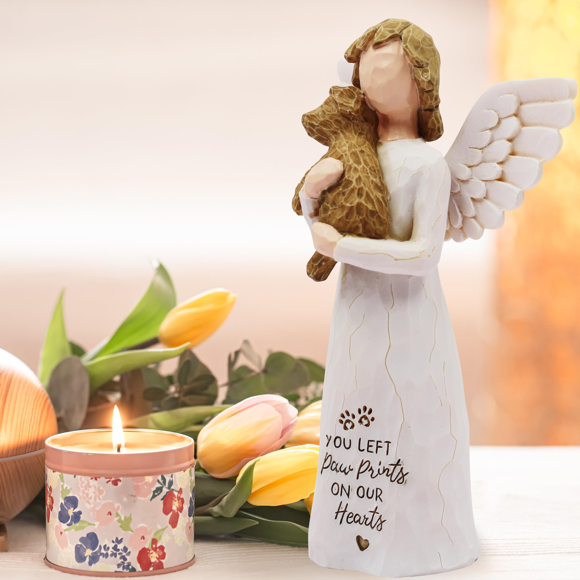 BORLESTA hand-painted dog memorial statue preserves memories as a decorative keepsake.