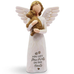 BORLESTA dog memorial gift hand-painted figure with a comforting angel for remembrance.