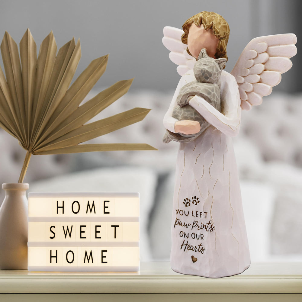 Borlesta pet loss sympathy gift gray statue for memorial corners and shelves