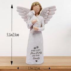 BORLESTA figurine inscribed with You Left Paw Prints on Our Hearts