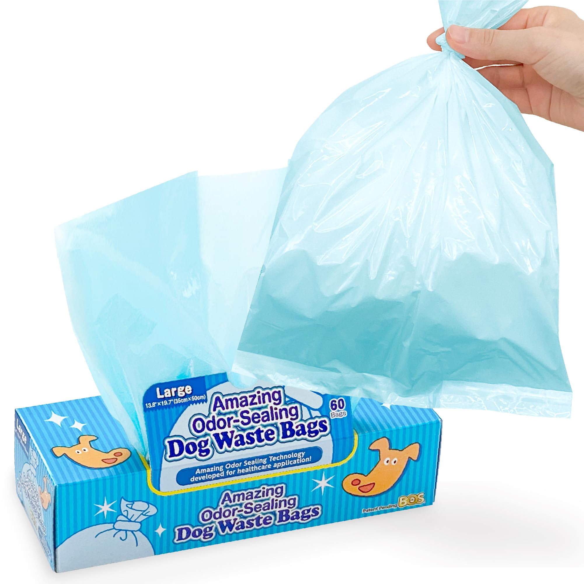 BOS Amazing Odor Sealing Bags in a box for quick access during walks.