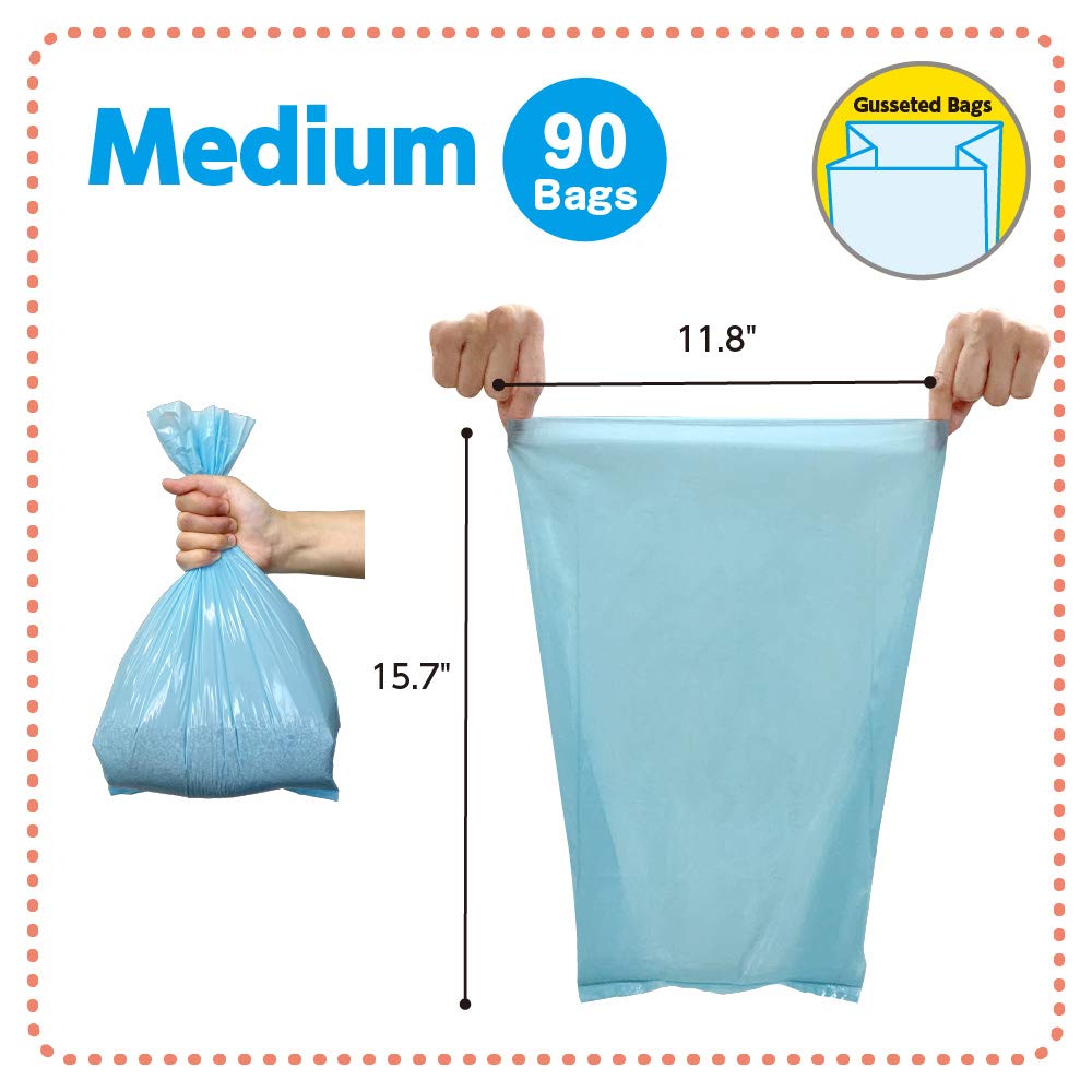Durable BOS cat waste bags sized 11.8x15.7 inches for secure disposal.