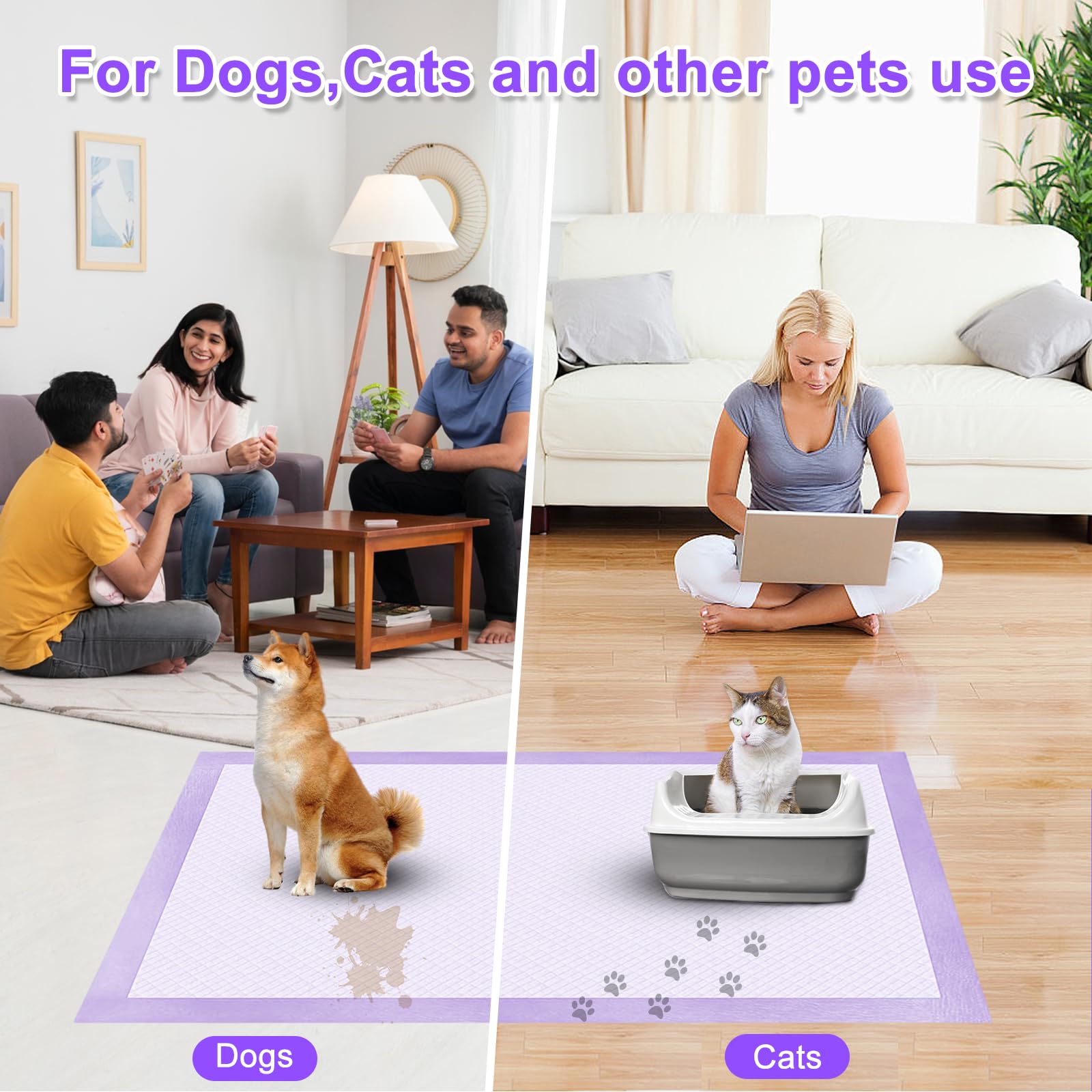 Pad in use demonstrates fast absorption and a dry surface for pets