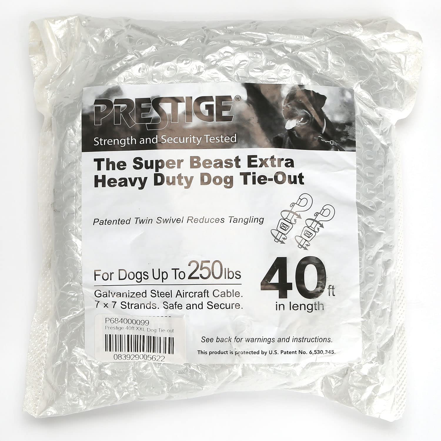 Boss Pet Prestige twin swivel snaps reduce tangling during outdoor play.