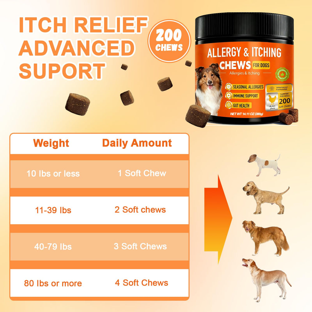 Botanic Skin Dog Allergy Chews five-strain probiotics label emphasizes gut balance