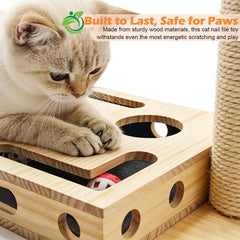 Botumiy Cat Scratch Puzzle Box interior maze with rolling balls for engagement.