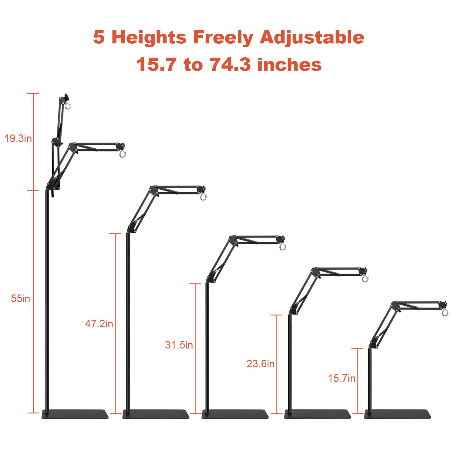 BOURDSERK lamp stand shows 360-degree rotation for precise lamp positioning