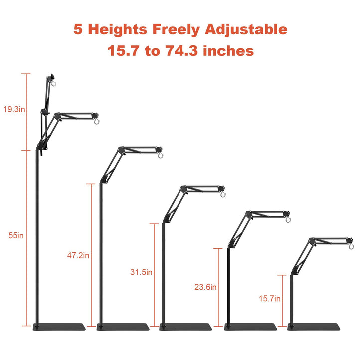 BOURDSERK lamp stand shows 360-degree rotation for precise lamp positioning