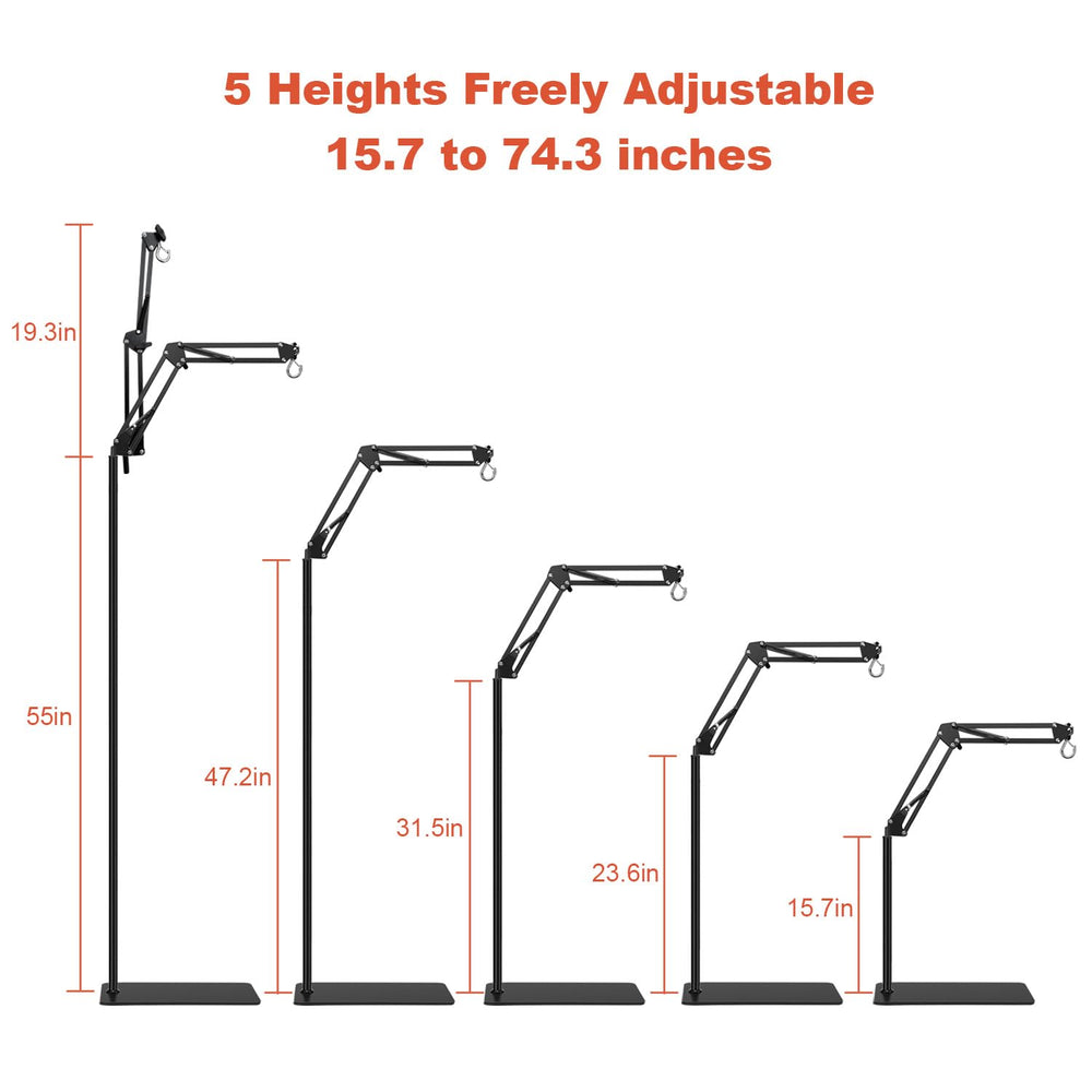 BOURDSERK lamp stand shows 360-degree rotation for precise lamp positioning