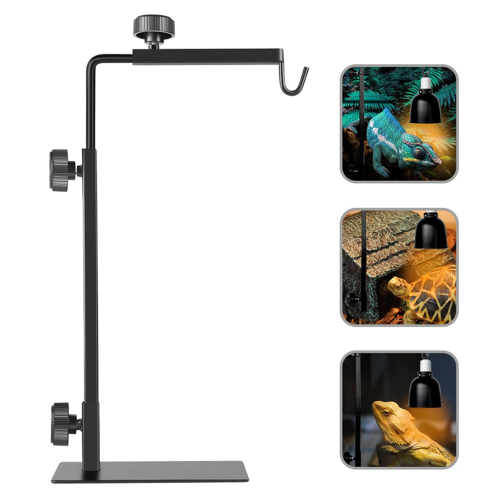 BOURDSERK reptile lamp stand adjustable height enables precise heat placement for terrariums.