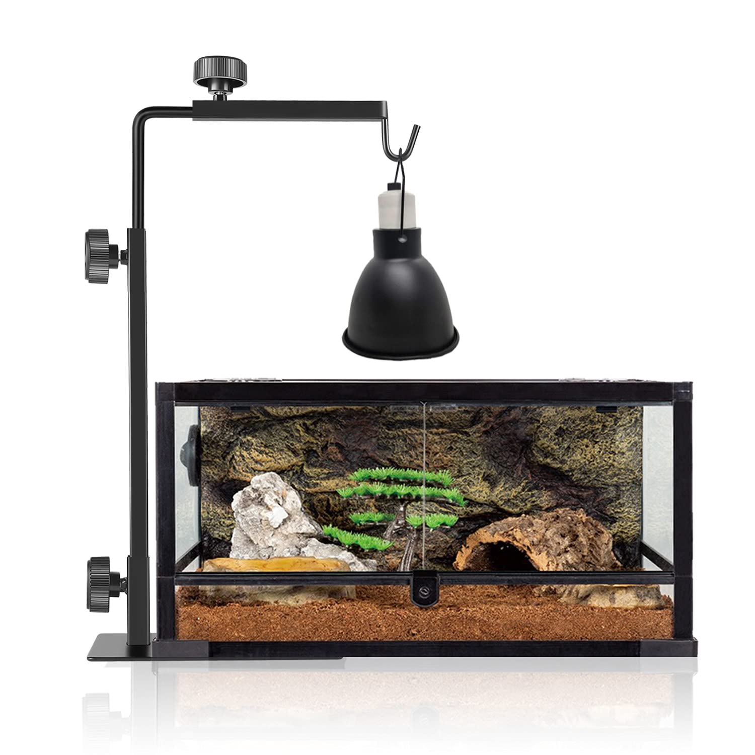 BOURDSERK reptile lamp stand base installation easy to secure and stabilize.