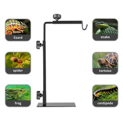 BOURDSERK reptile lamp stand durable metal construction supports multiple lamps safely.