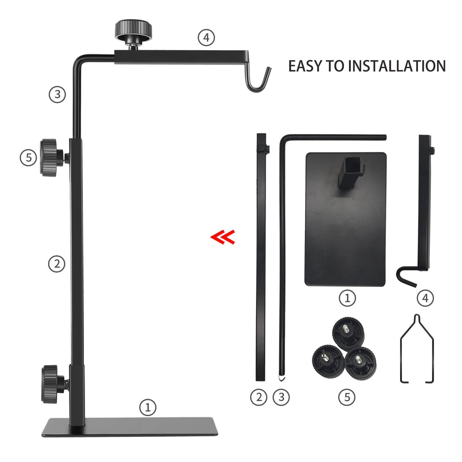 BOURDSERK reptile lamp stand size range 16-31 inches flexible height.