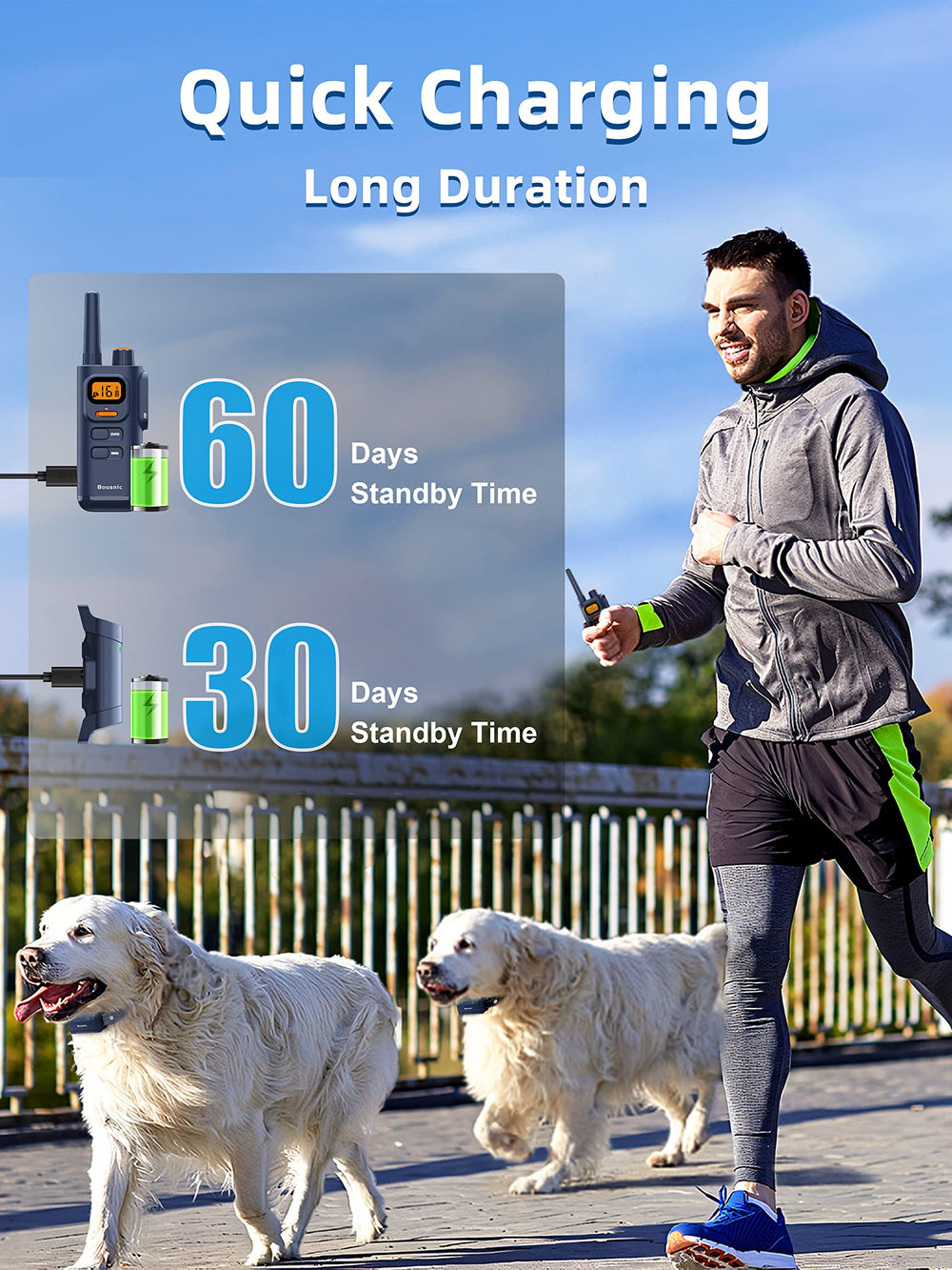 BOUSNIC adjustable-shock-modes offer customizable training cues for dogs.