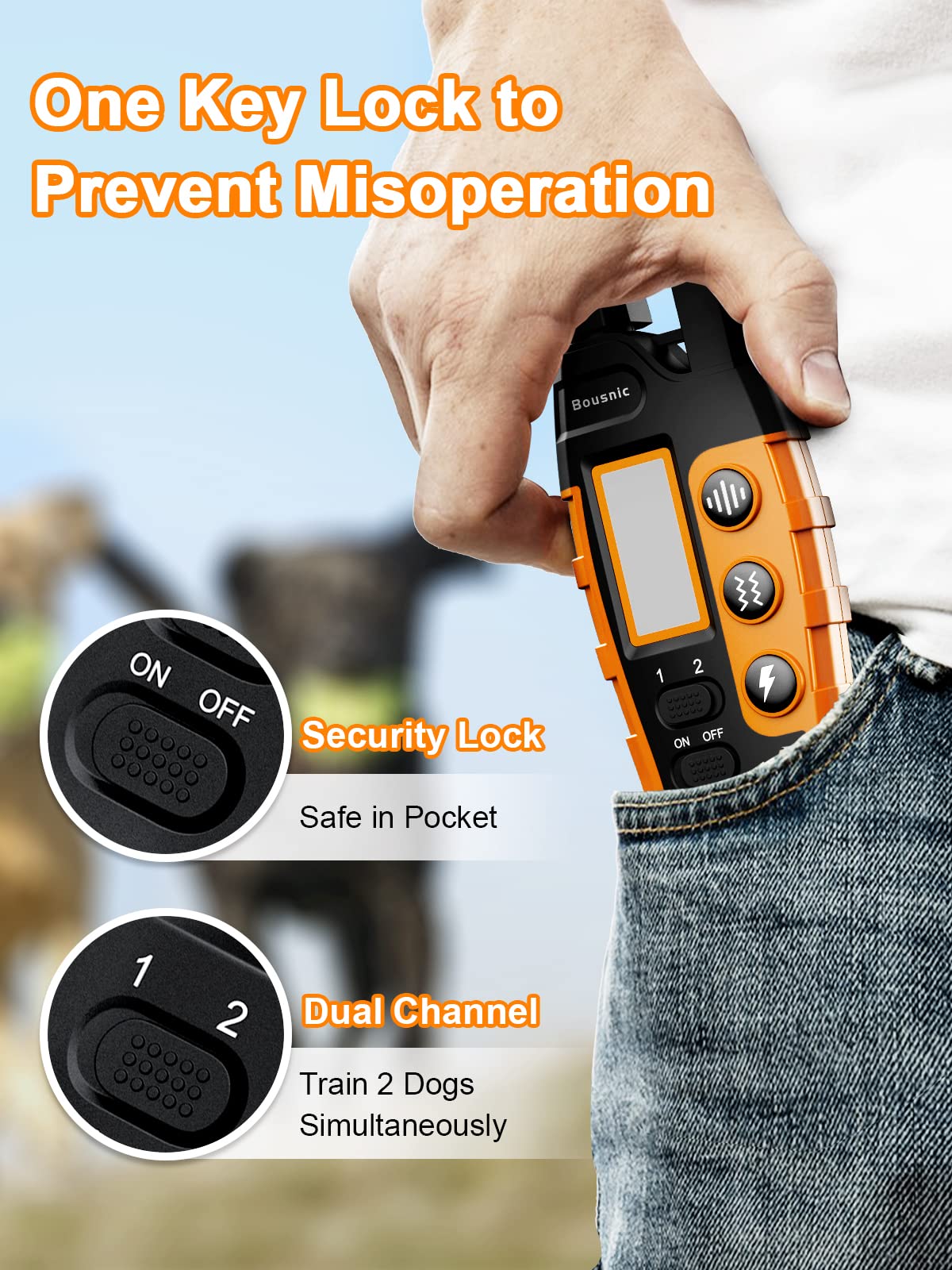 Bousnic compact receiver comfortable for dogs of all sizes.