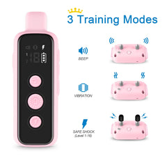 BOUSNIC pink dog collar for two-dog training.