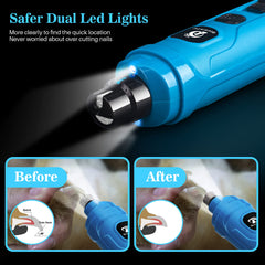 BOUSNIC dog nail grinder blue with dual LED lights for visibility