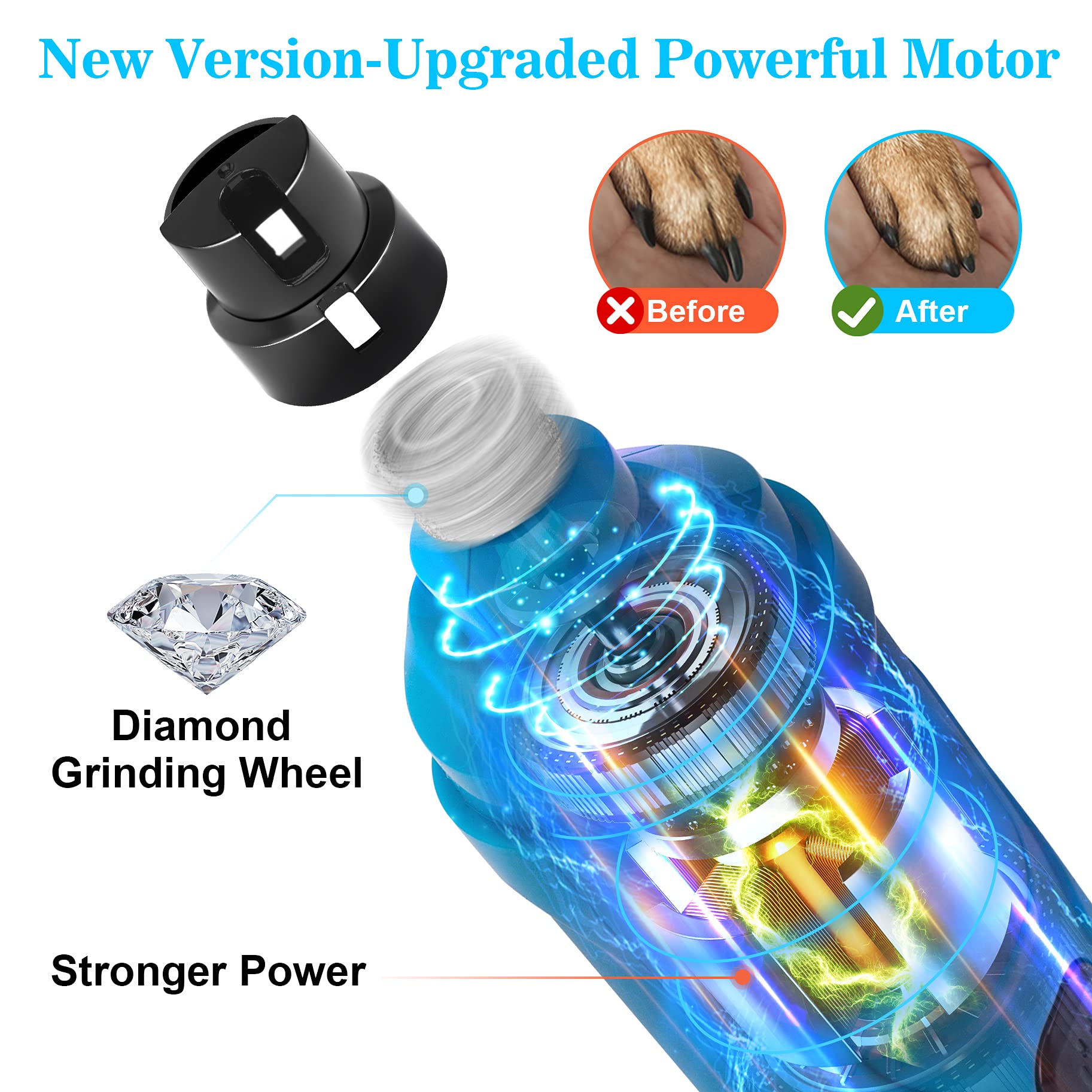 BOUSNIC dog nail grinder operates quietly for calm grooming