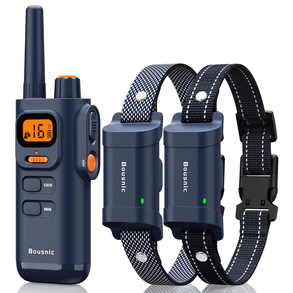 BOUSNIC dog-training-collar remote controls outdoor commands with long-range signal.