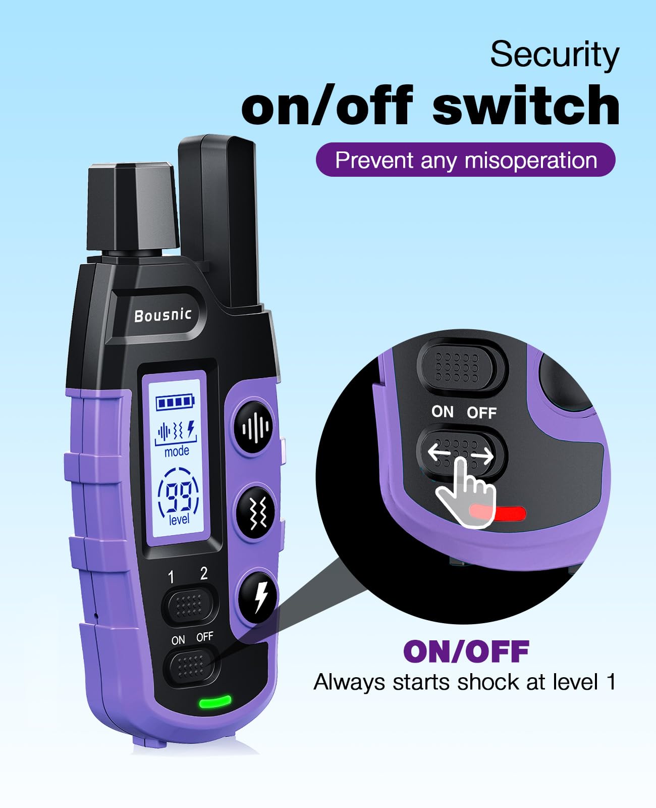 Bousnic dual-channel setup enables training two dogs outdoors.