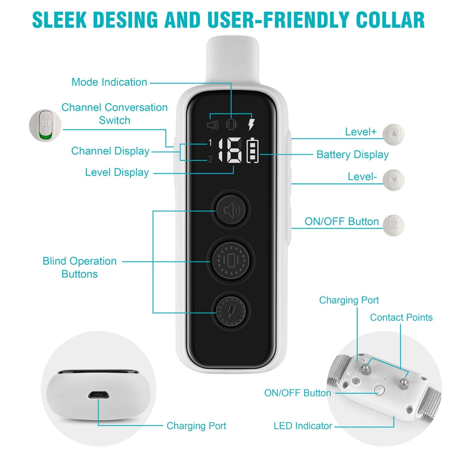 BOUSNIC ergonomic remote designed for comfortable grip during training.