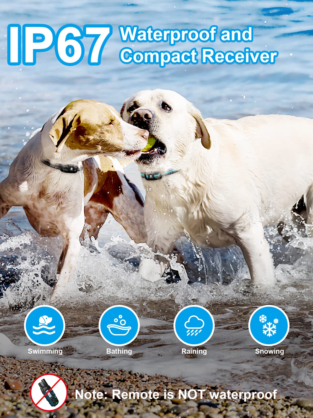 BOUSNIC IP67 waterproof collar suitable for rain or swimming
