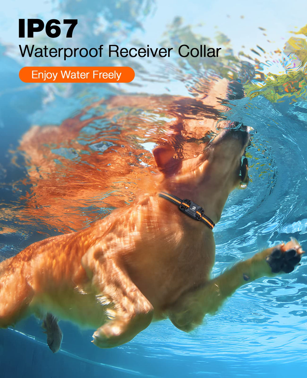 IP67 waterproof receiver protects Bousnic dog collar in wet conditions.