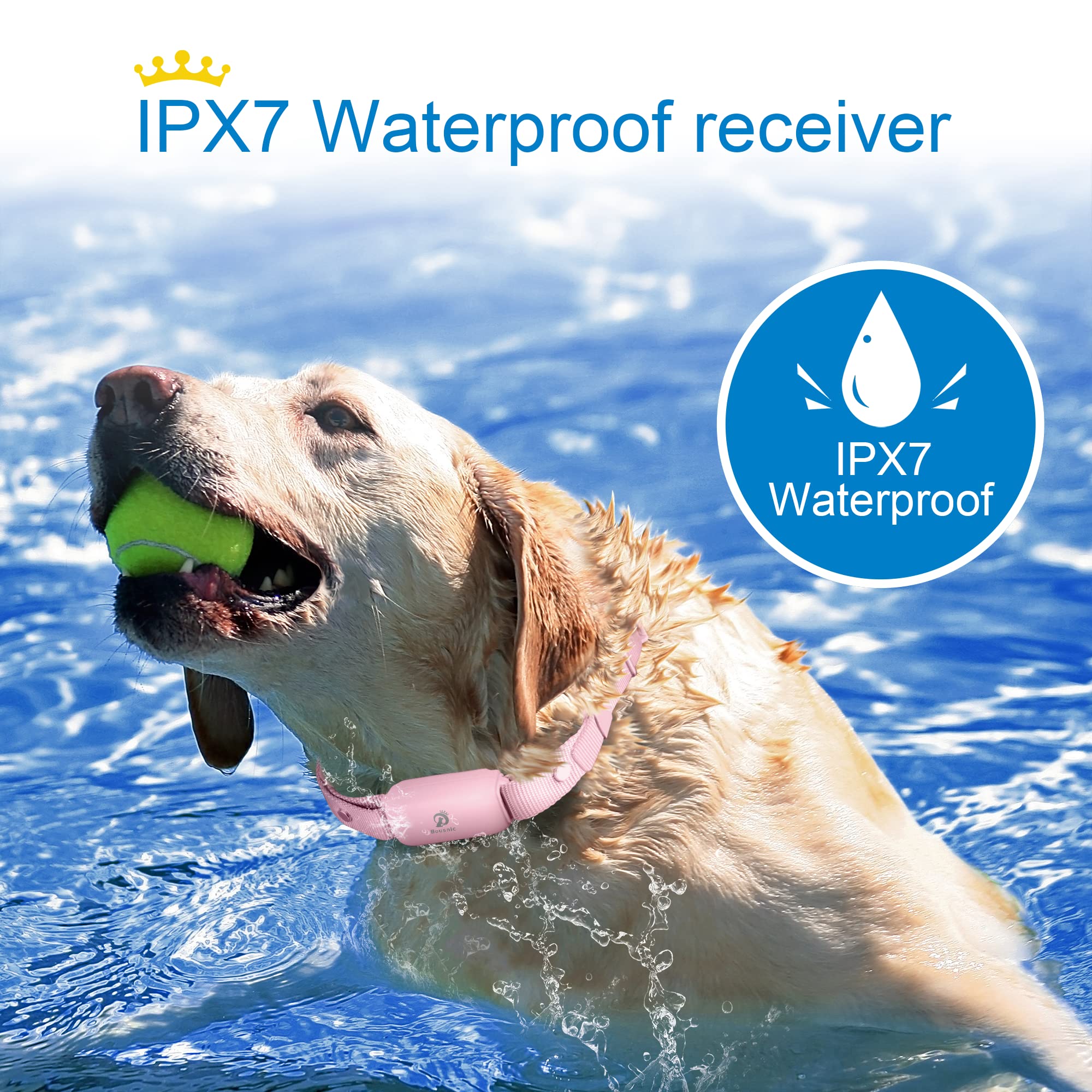 BOUSNIC IPX7 waterproof receiver for outdoor use.