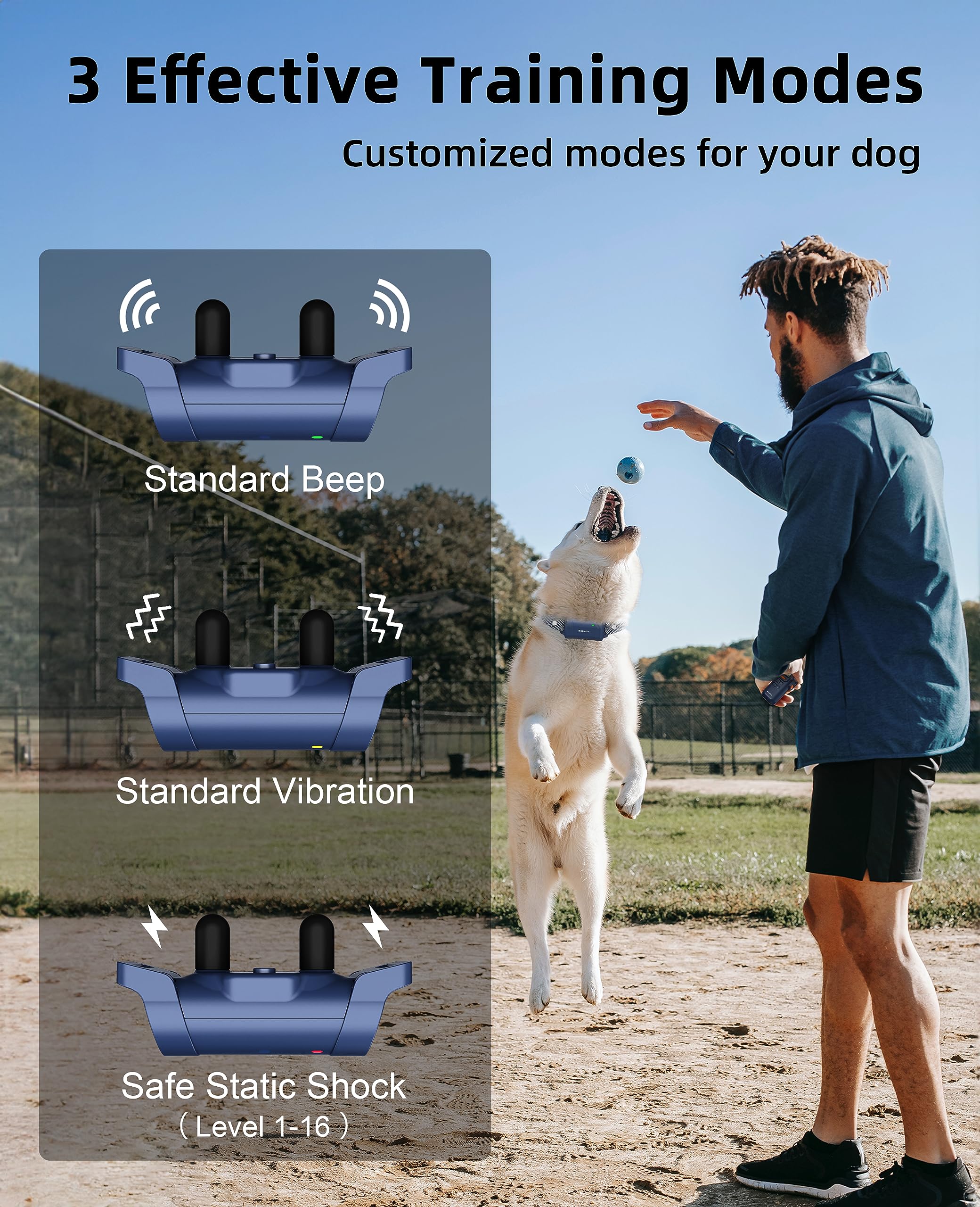 BOUSNIC IPX7 waterproof receiver supports water activities without training interruption.