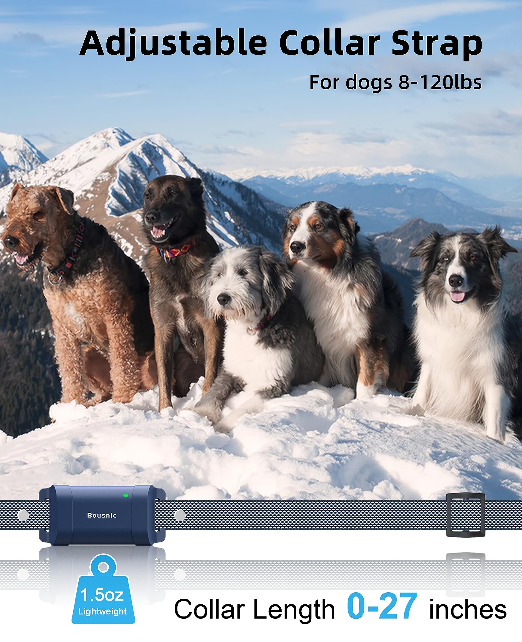 BOUSNIC rechargeable remote and receiver offer long standby for flexible on-the-go training.