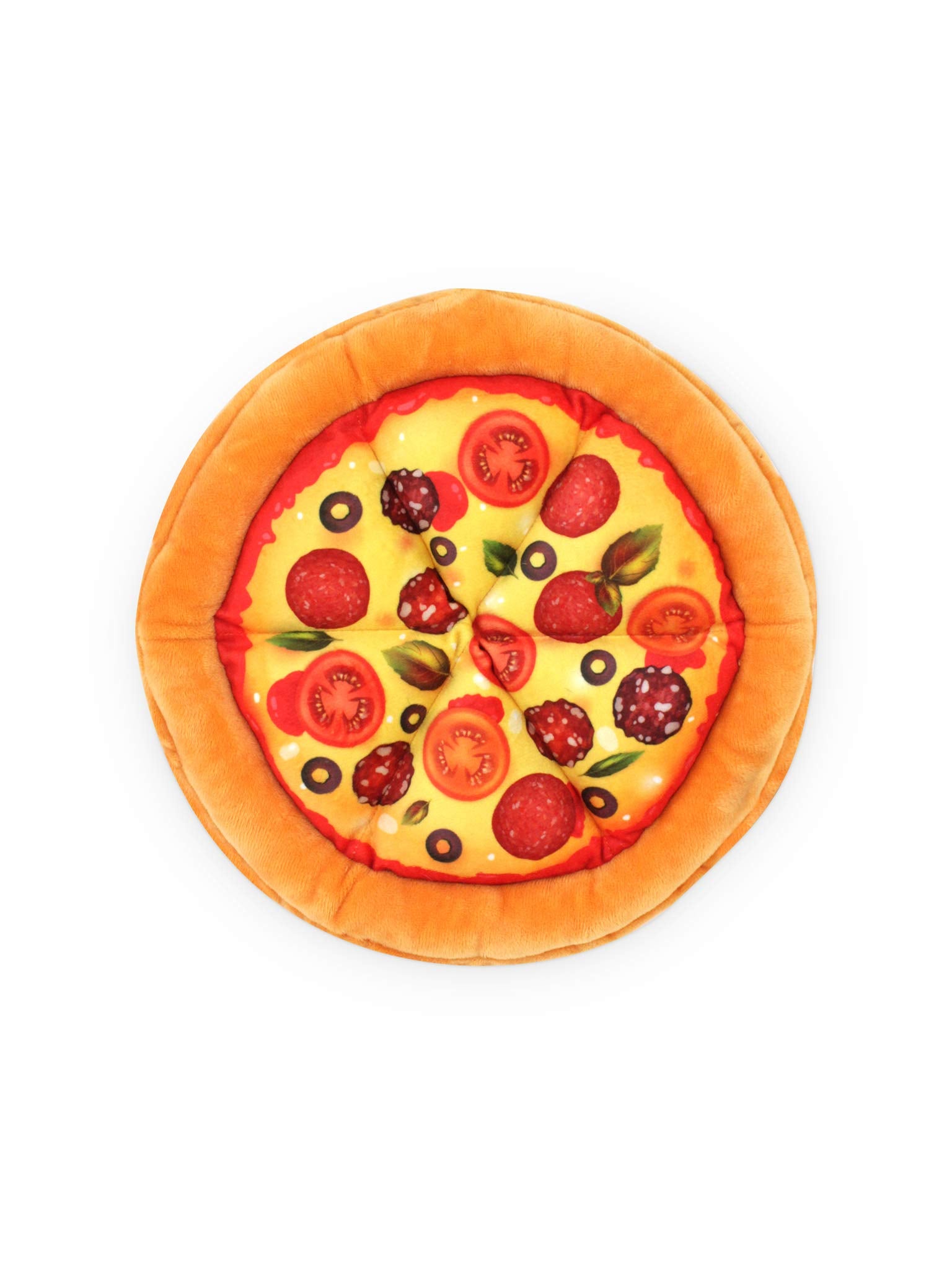 Bow Wow Pet Pizza Dog Toy bright design stimulates curiosity during indoor time
