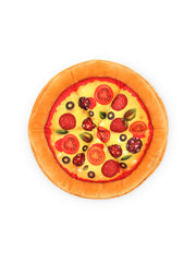 Bow Wow Pet Pizza Dog Toy bright design stimulates curiosity during indoor time