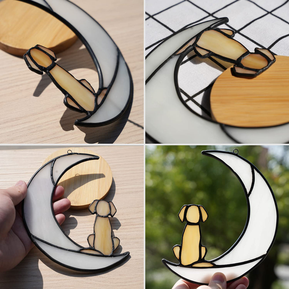 BOXCASA stained glass dog detail copper foil showcases craftsmanship and durability