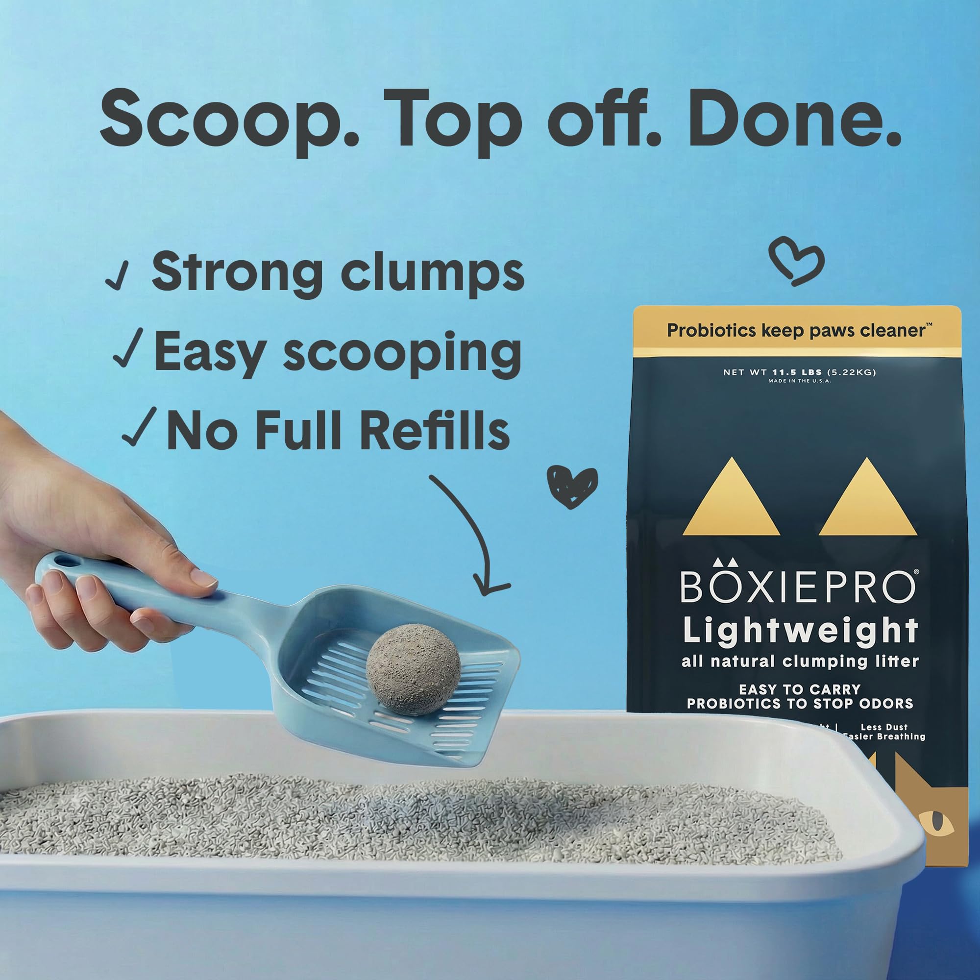 BoxiePro fragrance-free litter for sensitive cats and homes.