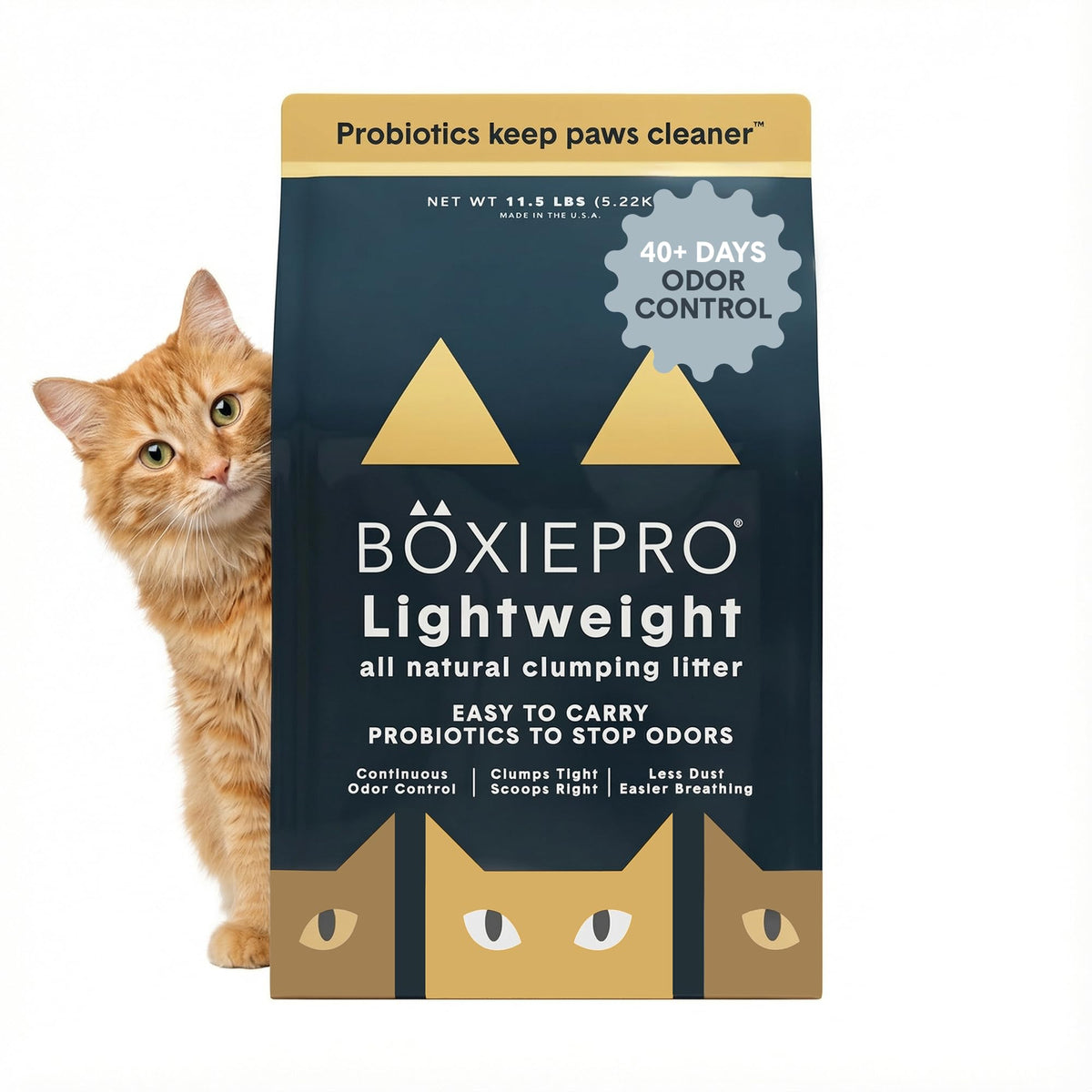 BoxiePro lightweight litter bag easy to lift and pour.