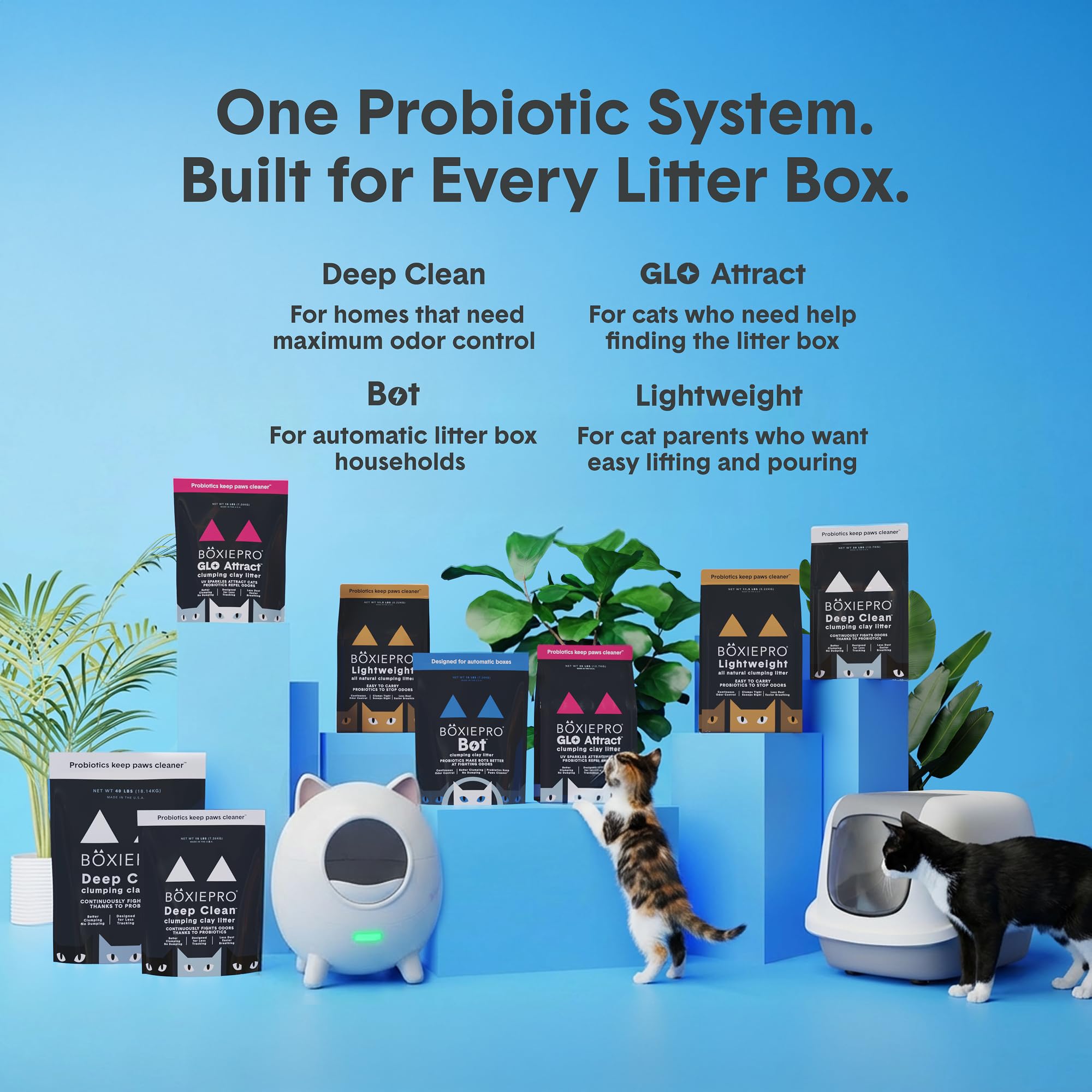 BoxiePro safe, unscented litter suitable for cats and families.