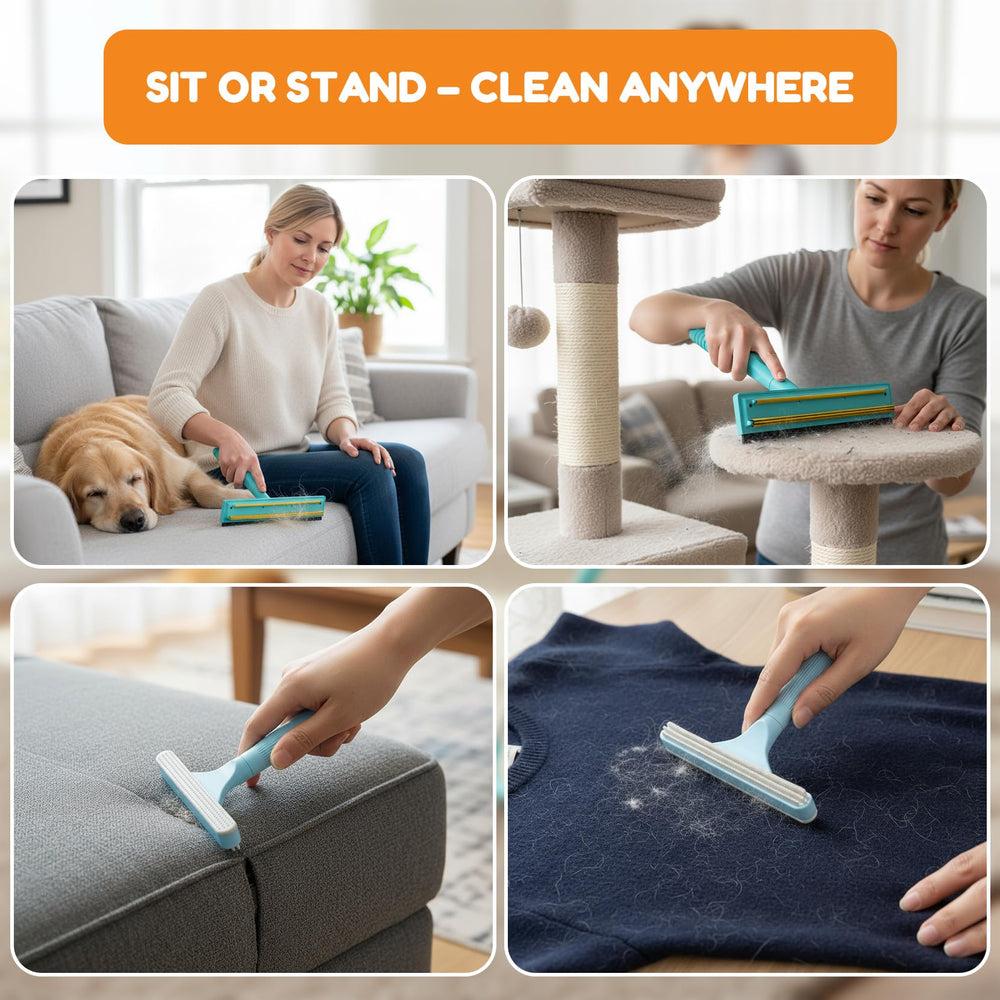 BoxZone 61-inch handle reaches under furniture for thorough cleaning.