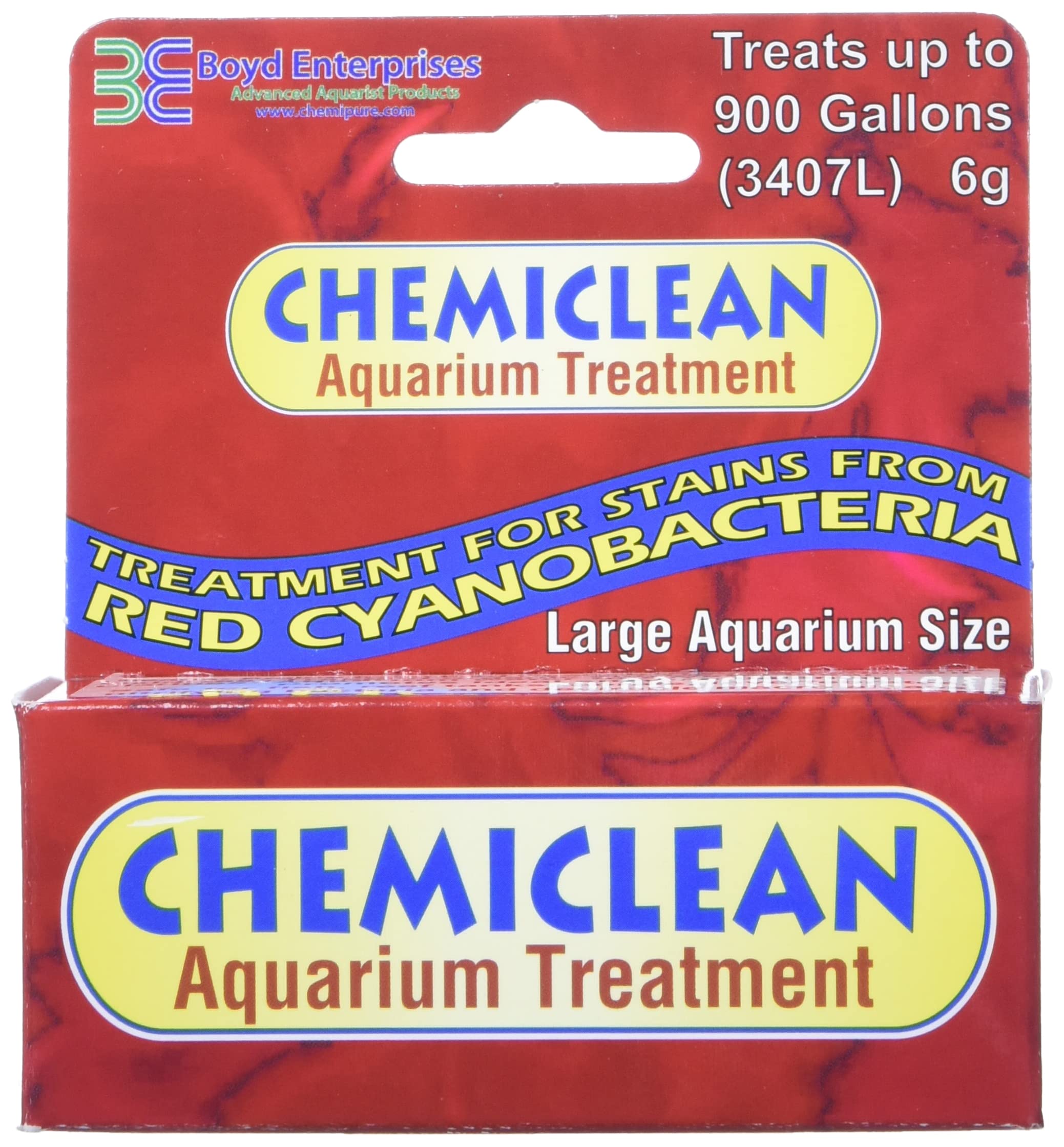 Boyd Chemi-Clean 6g targets cyanobacteria stains while protecting fish, corals, and invertebrates.
