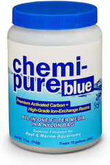 Boyd Enterprises Chemi-Pure Blue 11oz media in a bag improves aquarium clarity and toxin balance.