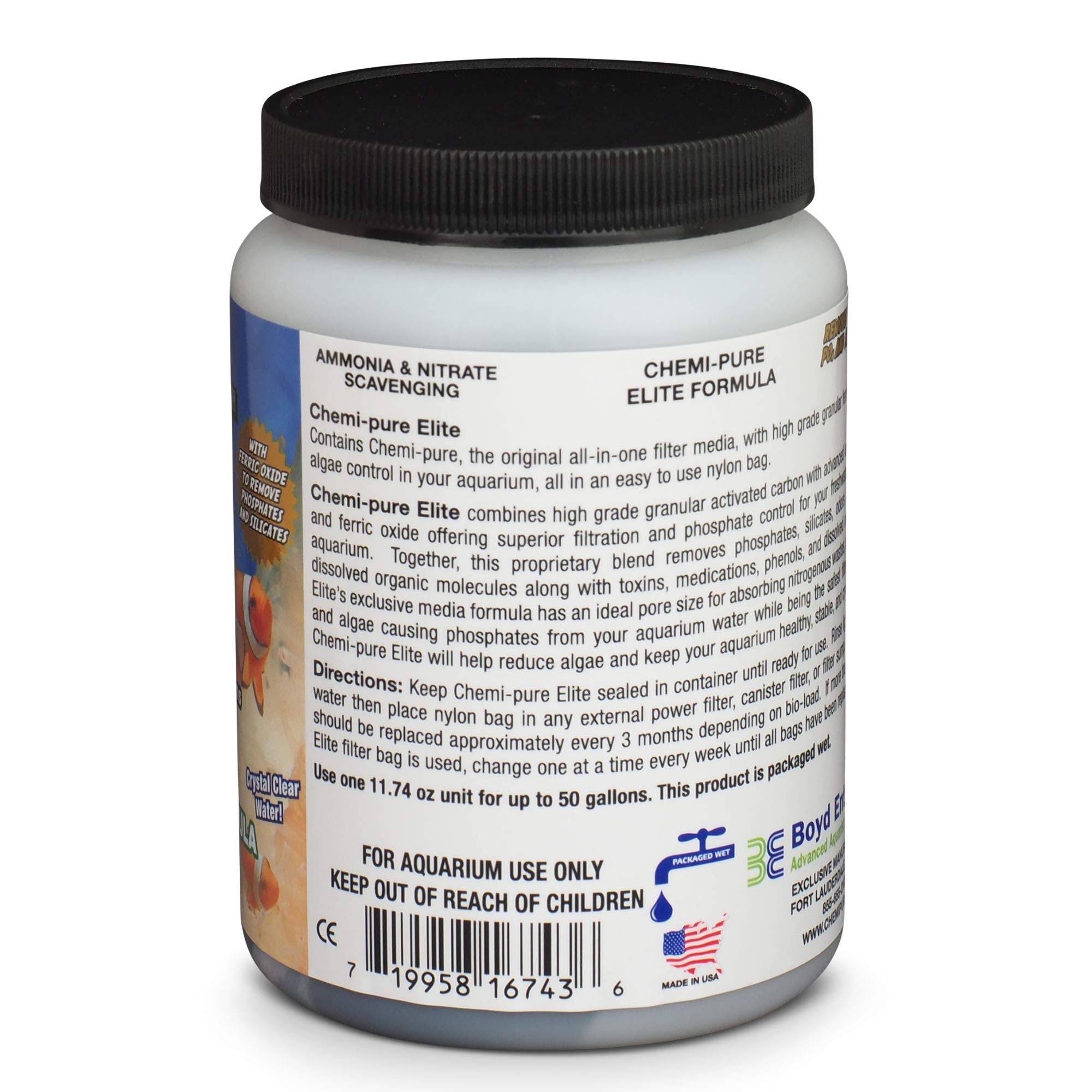 Boyd Enterprises Chemi-pure Elite crystal water effect as media works in tanks.