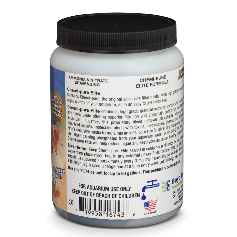 Boyd Enterprises Chemi-pure Elite crystal water effect as media works in tanks.