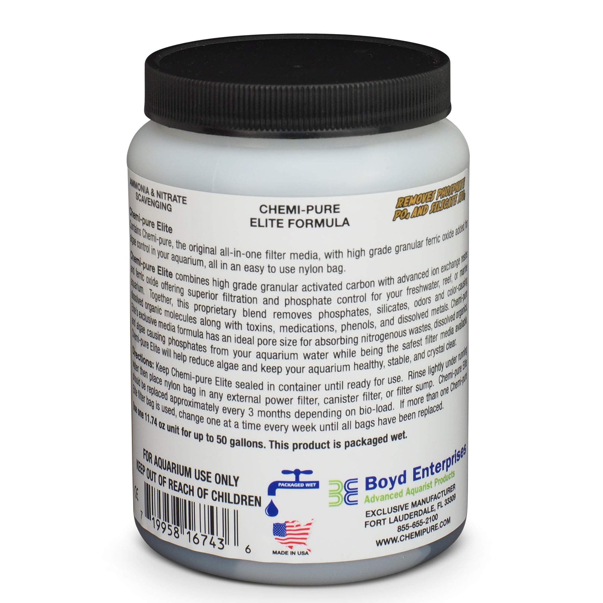 Boyd Enterprises Chemi-pure Elite filter sack supports clean water in canisters.