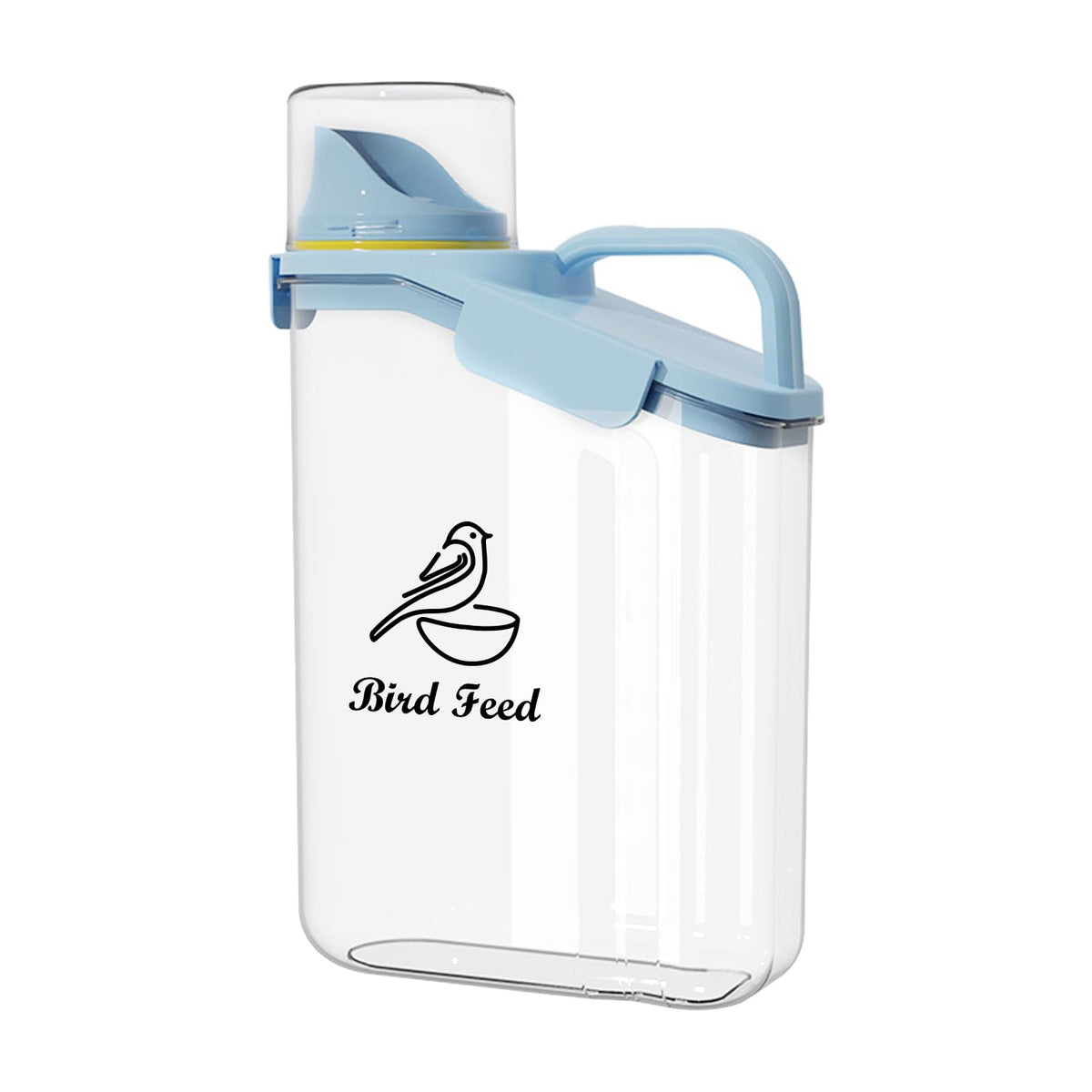 Brabtod bird seed storage 3qt blue with airtight seal keeps seeds fresh