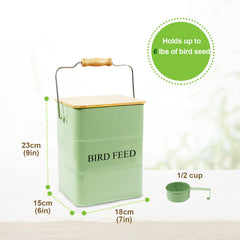 Brabtod 5-6lbs capacity storage tin is easy to carry with a sturdy wooden handle.