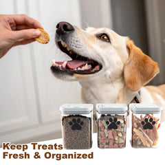 Brabtod pop-up lid dog treat container with easy seal