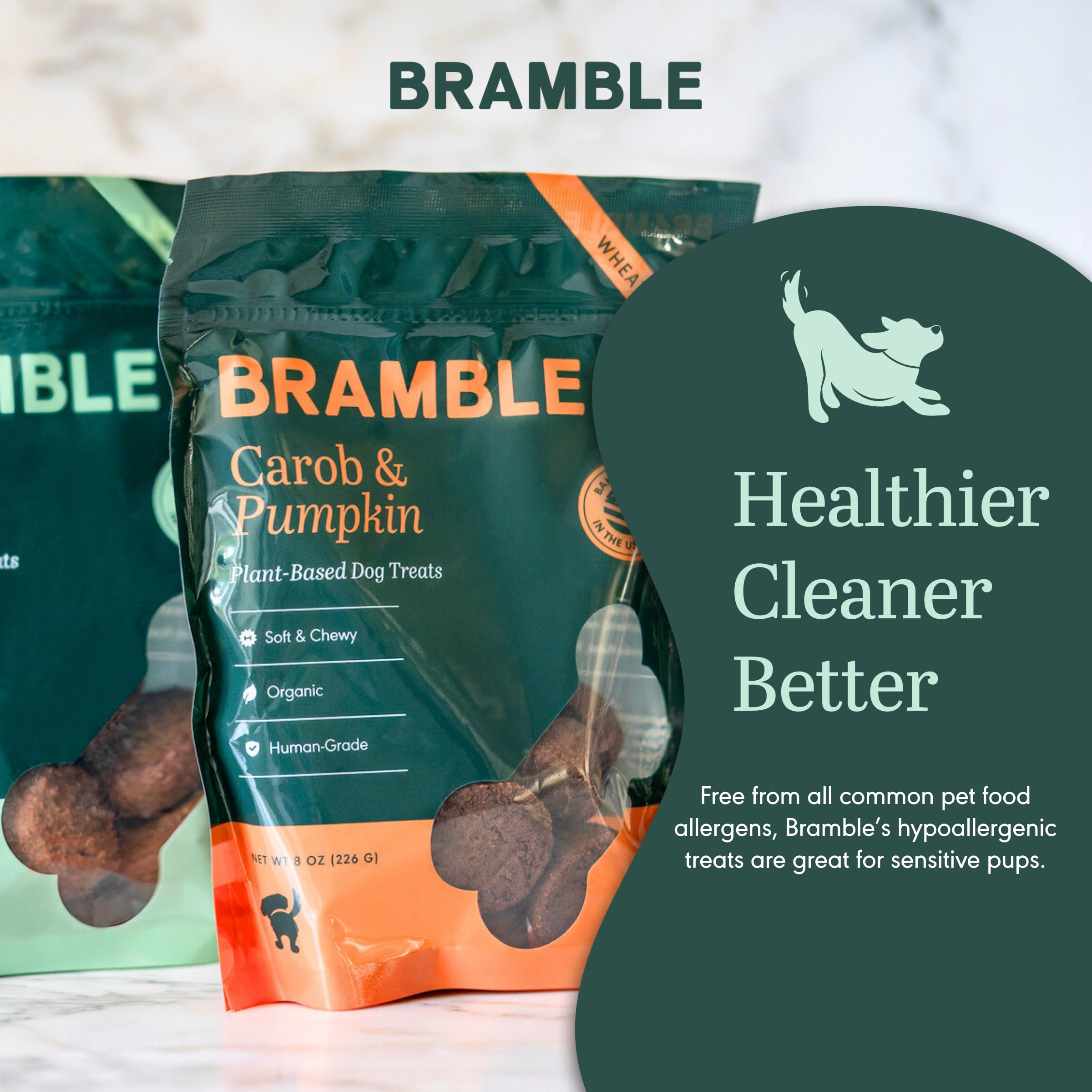 BRAMBLE resealable packaging keeps treats fresh between uses.